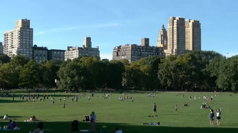People playing in Central Park Stock Footage 44184700