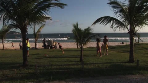 People playing on the grass - September 10th, 2010 - Rio de Janeiro, Brazil Stock Footage 315595035