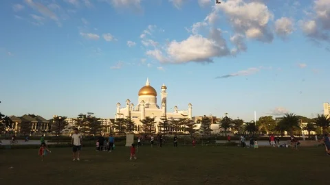 People playing kites and bubbles Video stock 100941970