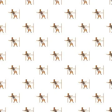 People playing limbo dancing game seamless pattern 스톡 일러스트