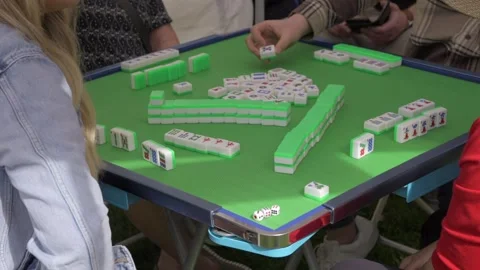 People playing mahjong 스톡 동영상 330139951