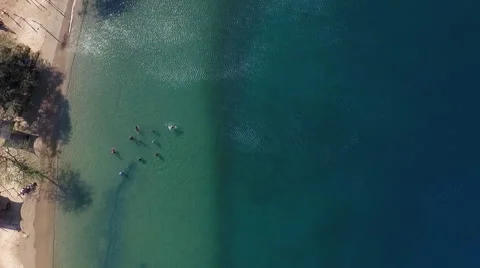 People playing in the ocean Video stock 63749478