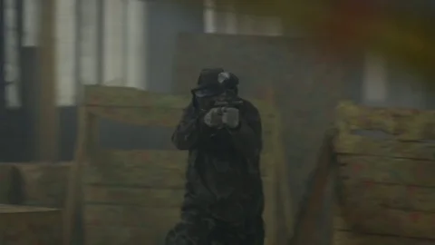People Playing Paintball Stock Footage 72184951