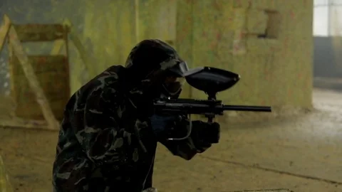 People Playing Paintball Stock Footage 72185038