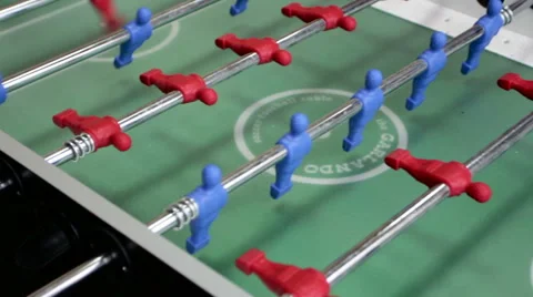 People  playing table soccer Stock Footage 61145619
