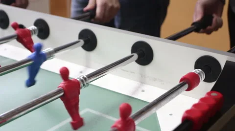 People  playing table soccer Vídeo Stock 61145645
