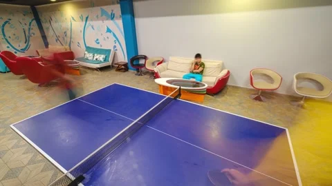 People playing Table tennis, also known as ping pong. time lapse 스톡 동영상 161979031