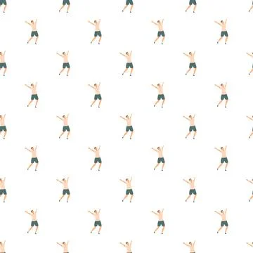 People playing volleyball seamless pattern white background 스톡 일러스트