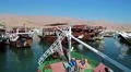 People on the pleasure ship in Dibba Al-Baya harbour, Sultanate of Oman HD Footage