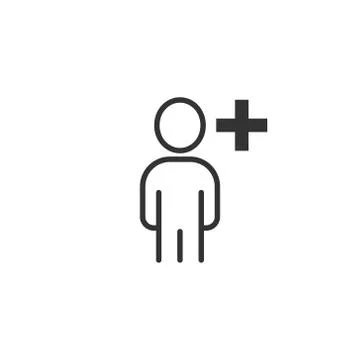 People with plus icon in flat style. Staff vector collection illustration on  Illustrazione stock