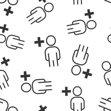 People with plus icon in flat style. Staff vector collection illustration on  Stock Illustration