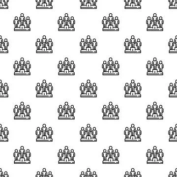 People on podium seamless pattern background Stock Illustration