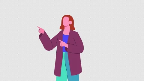 People Pointing Animation 4K On Alpha Stock Footage 295908211
