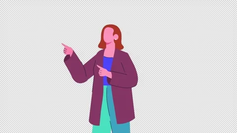 People Pointing Animation HD On Alpha Stock Footage 295908165