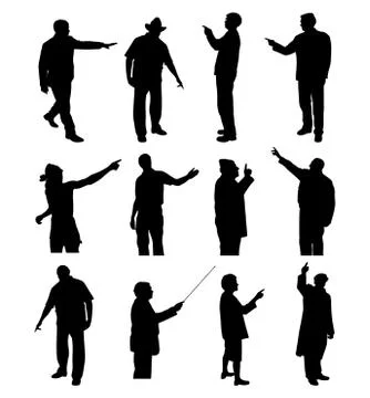 People pointing showing Illustrazione stock