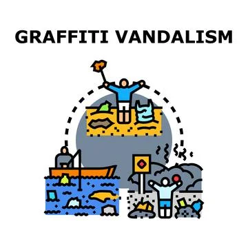 People polluting environment with garbage and waste Stock Illustration