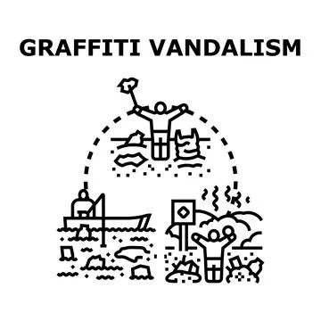 People polluting environment with garbage and waste Stock Illustration