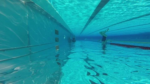 People in Pool Stock Footage 91860786