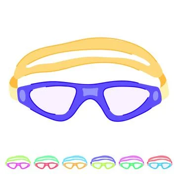 People pool goggles vector cartoon graphic Stock Illustration