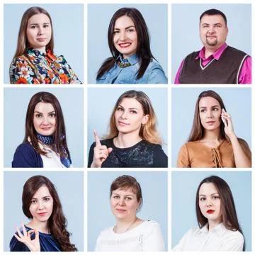 People portrait collage Stock Photos