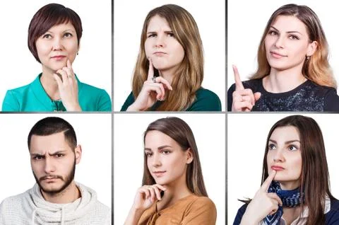 People portrait collage Stock Photos