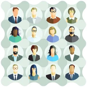 People Portrait, faces Stock Illustration