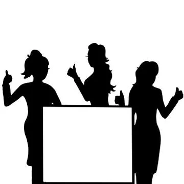 People with a poster Stock Illustration