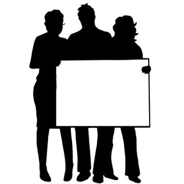People with a poster Stock Illustration