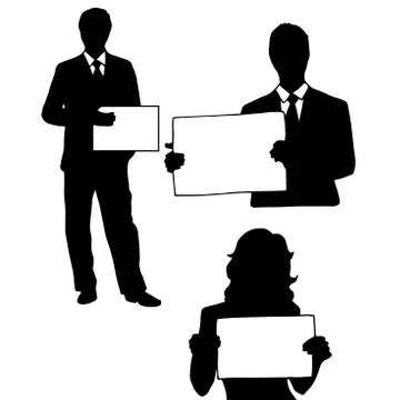 People with a poster Stock Illustration