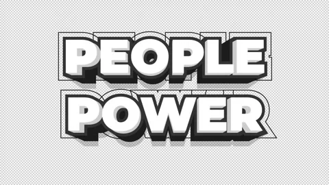 People power loop on alpha channel transparent background Stock Footage 344688827