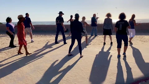 People practice learn line dancing and d... | Stock Video | Pond5