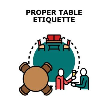 People practicing proper table etiquette during social interaction Ilustración de archivo
