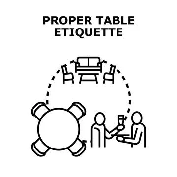 People practicing proper table etiquette during social interaction Ilustración de archivo