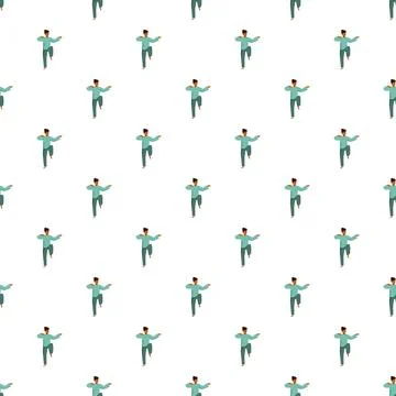 People practicing tai chi exercise seamless pattern background Ilustração Stock