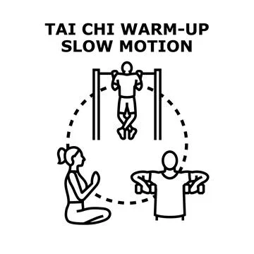 People practicing various exercises including warm up and training Stock Illustration