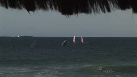 People practicing windsurf - September 10th, 2010 - Rio de Janeiro, Brazil Stock Footage 315594928