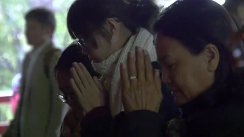 People Praying Inside Senso-Ji Temple In Tokyo, Japan Stock Footage 159153054