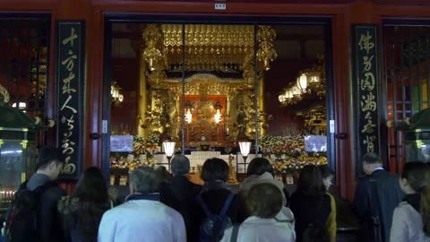 People Praying Inside Senso-Ji Temple In Tokyo, Japan Stock Footage 159153069