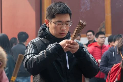 People praying at The Lama Stock Photos