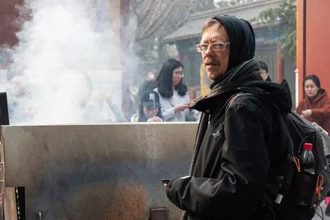 People praying at The Lama Stock Photos