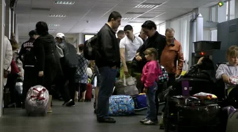 People prepare in flight by plane, pass check and registration Stockbeeldmateriaal 11908980