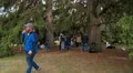 The people prepare to shot the film scene on the nature. Time lapse. Wide angle 4k or 4k+ Resolution