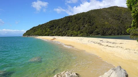 People preparing a kano at the beach Stock Footage 85489876