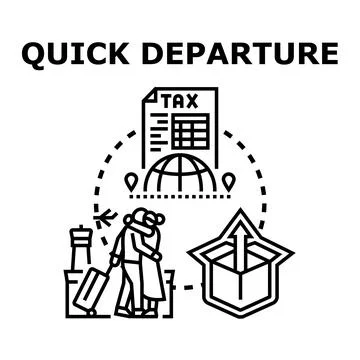 People preparing for quick departure relocation taxes Illustrazione stock