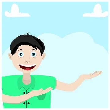People for Presentation and Sky Background. Stock Illustration