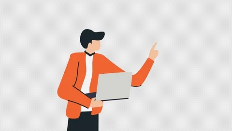 People presentation animation, pointer presentation people with alpha channel Video stock 303000803