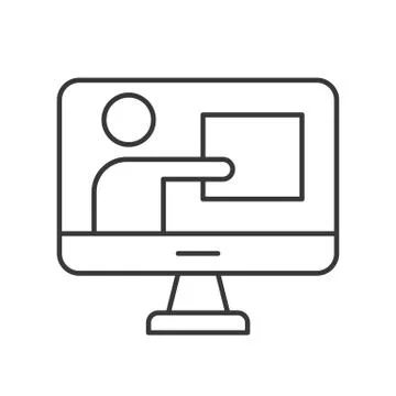 People presentation on computer screen, webinar concept Stock Illustration