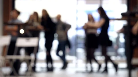 People at the presentation defocused shot. Stock Footage 89021474