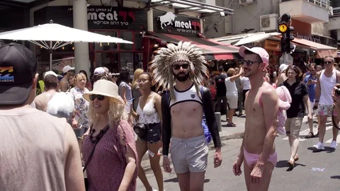 People in pride parade Stock Footage 94164992