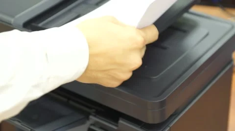 People prints on the printer in the office Stock Footage 40052026